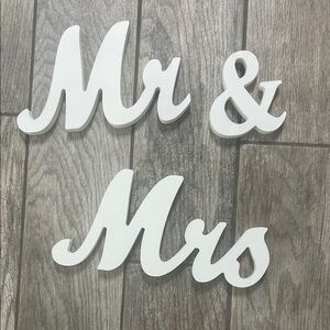 White 'Mr & Mrs' Decorative Signs